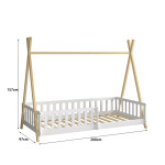 ΚΡΕΒΑΤΙ ΠΑΙΔΙΚΟ ΜΕ ΚΑΓΚΕΛΑ MUNK HM739.03 τ.MONTESSORI ΠΕΥΚΟ ΦΥΣΙΚΟ-ΛΕΥΚΟ--190x90εκ