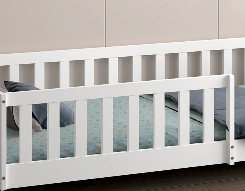 ΚΡΕΒΑΤΙ ΠΑΙΔΙΚΟ ΜΕ ΚΑΓΚΕΛΑ MUNK HM739.03 τ.MONTESSORI ΠΕΥΚΟ ΦΥΣΙΚΟ-ΛΕΥΚΟ--190x90εκ
