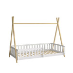 ΚΡΕΒΑΤΙ ΠΑΙΔΙΚΟ ΜΕ ΚΑΓΚΕΛΑ MUNK HM739.03 τ.MONTESSORI ΠΕΥΚΟ ΦΥΣΙΚΟ-ΛΕΥΚΟ--190x90εκ