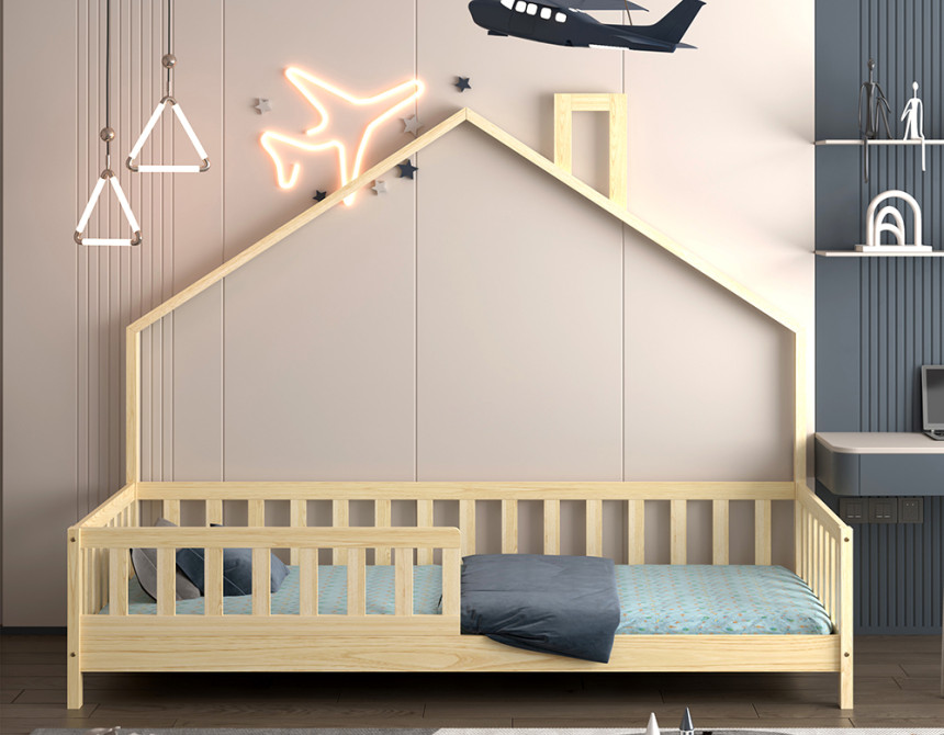ΚΡΕΒΑΤΙ ΠΑΙΔΙΚΟ HOUSER HM740.01 τ.MONTESSORI ΞΥΛΟ ΠΕΥΚΟ ΦΥΣΙΚΟ--ΓΙΑ 190x90εκ