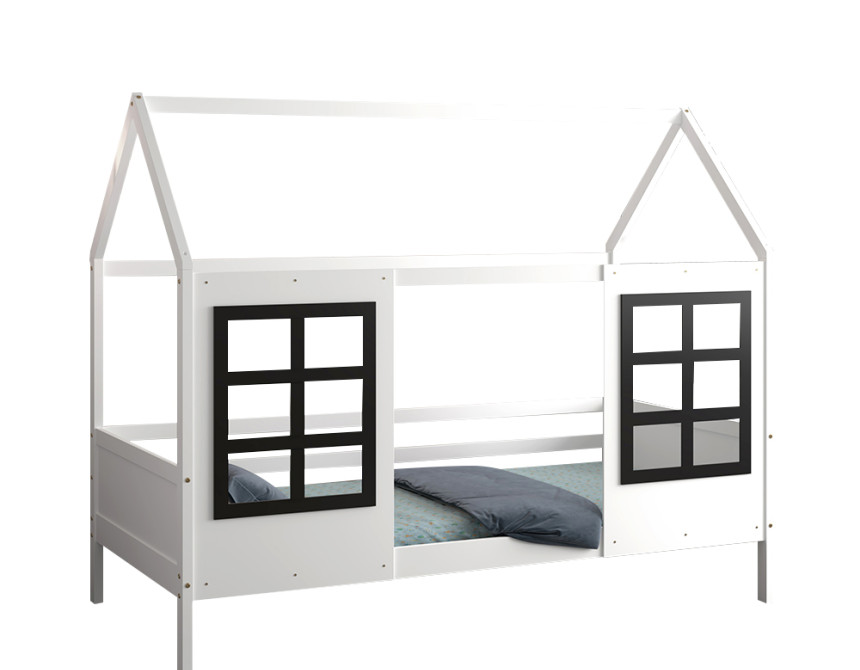 ΠΑΙΔΙΚΟ ΚΡΕΒΑΤΙ τ.MONTESSORI DOMER HM742.01 ΞΥΛΟ ΠΕΥΚΟΥ ΛΕΥΚΟ--ΓΙΑ 90x190εκ
