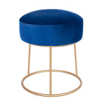 ΣΚΑΜΠΟ KARLO HM8411.08 ΜΠΛΕ ΒΕΛΟΥΔΟ ΜΕ ΧΡΥΣΗ ΒΑΣΗ Φ36x38Υ εκ.