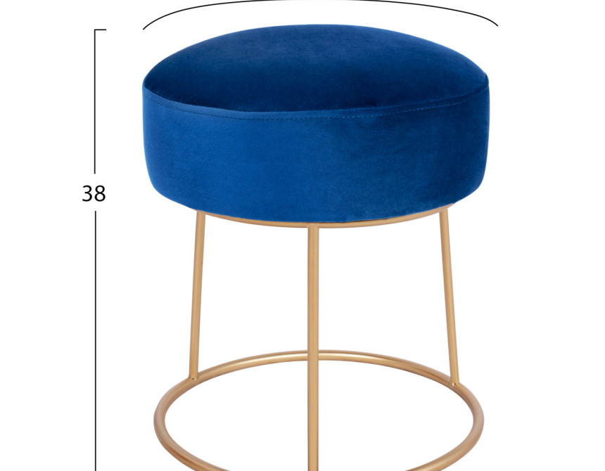ΣΚΑΜΠΟ KARLO HM8411.08 ΜΠΛΕ ΒΕΛΟΥΔΟ ΜΕ ΧΡΥΣΗ ΒΑΣΗ Φ36x38Υ εκ.