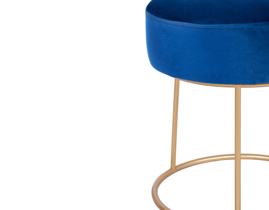 ΣΚΑΜΠΟ KARLO HM8411.08 ΜΠΛΕ ΒΕΛΟΥΔΟ ΜΕ ΧΡΥΣΗ ΒΑΣΗ Φ36x38Υ εκ.