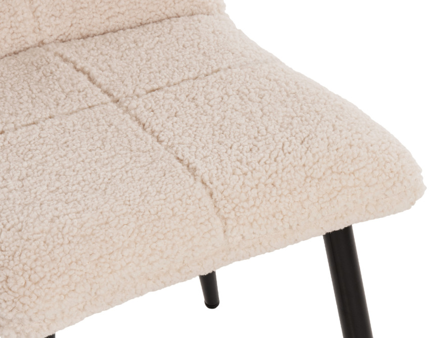 ΚΑΡΕΚΛΑ SHELLY HM8590.02 ΛΕΥΚΟ TEDDY ΥΦΑΣΜΑ ME ΜΕΤΑΛΛΙΚΑ ΜΑΥΡΑ ΠΟΔΙΑ 48x64x87Yεκ.