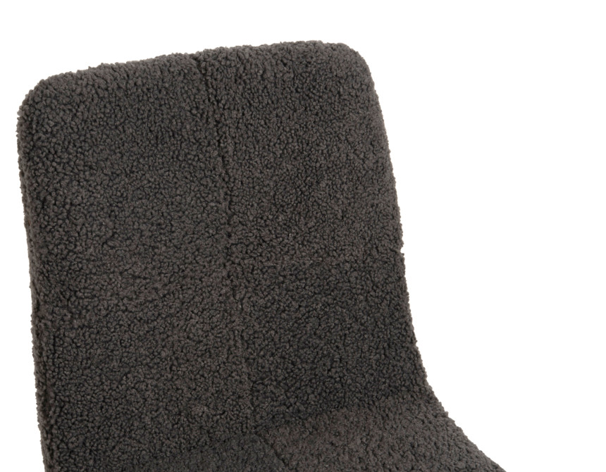 ΚΑΡΕΚΛΑ SHELLY HM8590.01 ΓΚΡΙ TEDDY ΥΦΑΣΜΑ ME ΜΕΤΑΛΛΙΚΑ ΜΑΥΡΑ ΠΟΔΙΑ 48x64x87Yεκ.