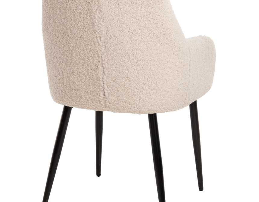 ΠΟΛΥΘΡΟΝΑ SHELLY HM8591.02 ΥΦΑΣΜΑ TEDDY ΛΕΥΚΟ-ΜΑΥΡΑ ΜΕΤΑΛΛΙΚΑ ΠΟΔΙΑ 57x55x87Yεκ.