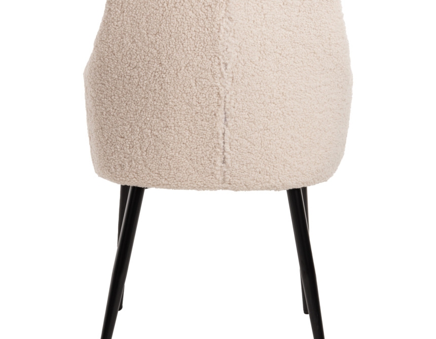 ΠΟΛΥΘΡΟΝΑ SHELLY HM8591.02 ΥΦΑΣΜΑ TEDDY ΛΕΥΚΟ-ΜΑΥΡΑ ΜΕΤΑΛΛΙΚΑ ΠΟΔΙΑ 57x55x87Yεκ.