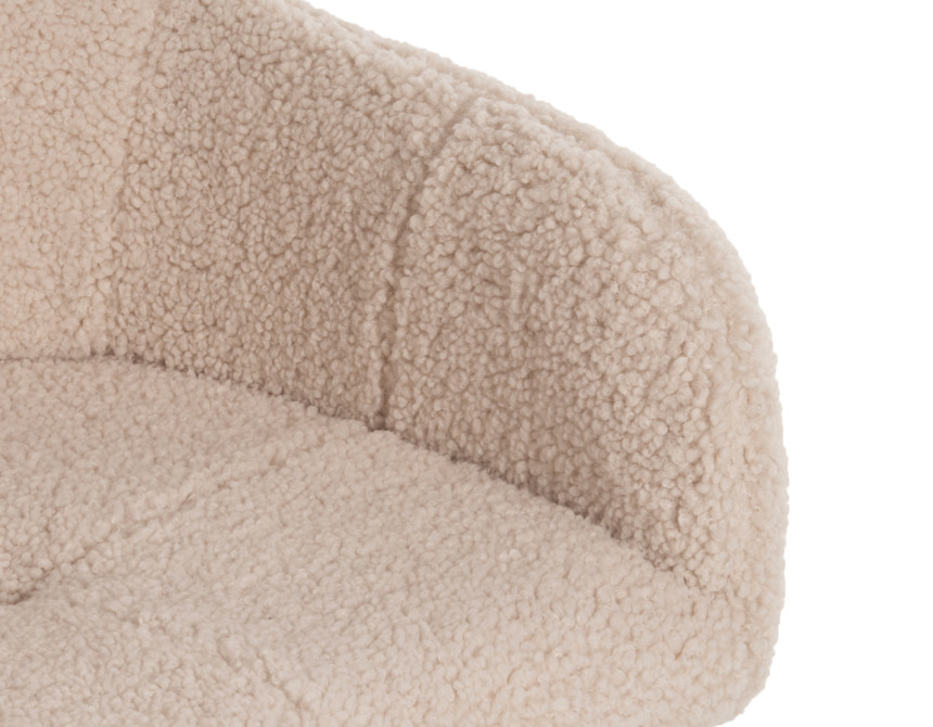ΠΟΛΥΘΡΟΝΑ SHELLY HM8591.02 ΥΦΑΣΜΑ TEDDY ΛΕΥΚΟ-ΜΑΥΡΑ ΜΕΤΑΛΛΙΚΑ ΠΟΔΙΑ 57x55x87Yεκ.