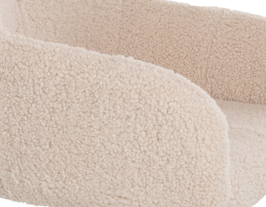 ΠΟΛΥΘΡΟΝΑ SHELLY HM8591.02 ΥΦΑΣΜΑ TEDDY ΛΕΥΚΟ-ΜΑΥΡΑ ΜΕΤΑΛΛΙΚΑ ΠΟΔΙΑ 57x55x87Yεκ.