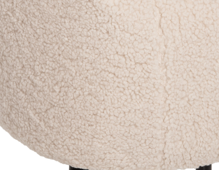 ΠΟΛΥΘΡΟΝΑ SHELLY HM8591.02 ΥΦΑΣΜΑ TEDDY ΛΕΥΚΟ-ΜΑΥΡΑ ΜΕΤΑΛΛΙΚΑ ΠΟΔΙΑ 57x55x87Yεκ.