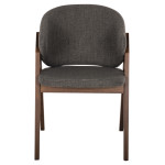 ΚΑΡΕΚΛΑ HANA HM9746.02 RUBBERWOOD ΣΕ ΚΑΡΥΔΙ ΧΡΩΜΑ-ΓΚΡΙ ΥΦΑΣΜΑ 55x60x84Yεκ.