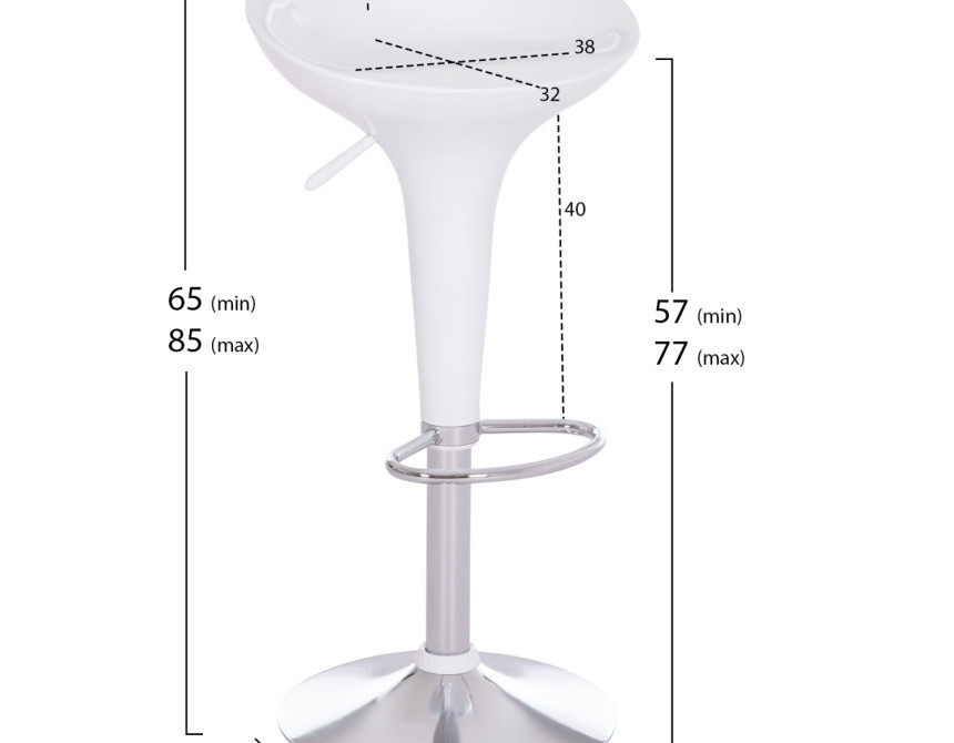 ΣΚΑΜΠΟ ΜΠΑΡ ΠΕΡΙΣΤΡΕΦΟΜΕΝΟ DAISY HM200.22 ABS ΣΕ ΛΕΥΚΟ--ΑΝΑΡΤΗΣΗ 44x38x85Υεκ.