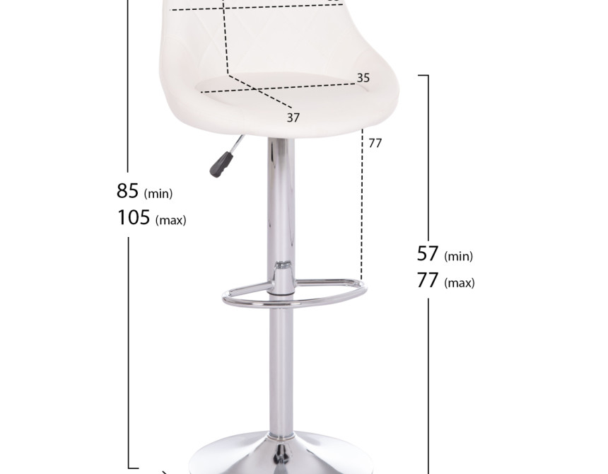 ΣΚΑΜΠΟ ΜΠΑΡ ROSE HM204.22 ΜΕ ΑΜΟΡΤΙΣΕΡ ΧΡΩΜΙΟΥ & ΛΕΥΚΟ PU 48x45x105Υεκ.