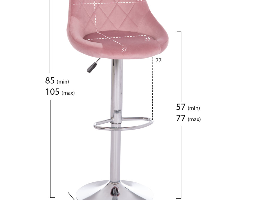 ΣΚΑΜΠΟ ΜΠΑΡ ROSE HM204.42 ΜΕ ΑΜΟΡΤΙΣΕΡ ΧΡΩΜΙΟΥ & ΣΑΠΙΟ ΜΗΛΟ ΒΕΛΟΥΔΟ 48x45x105Υεκ.