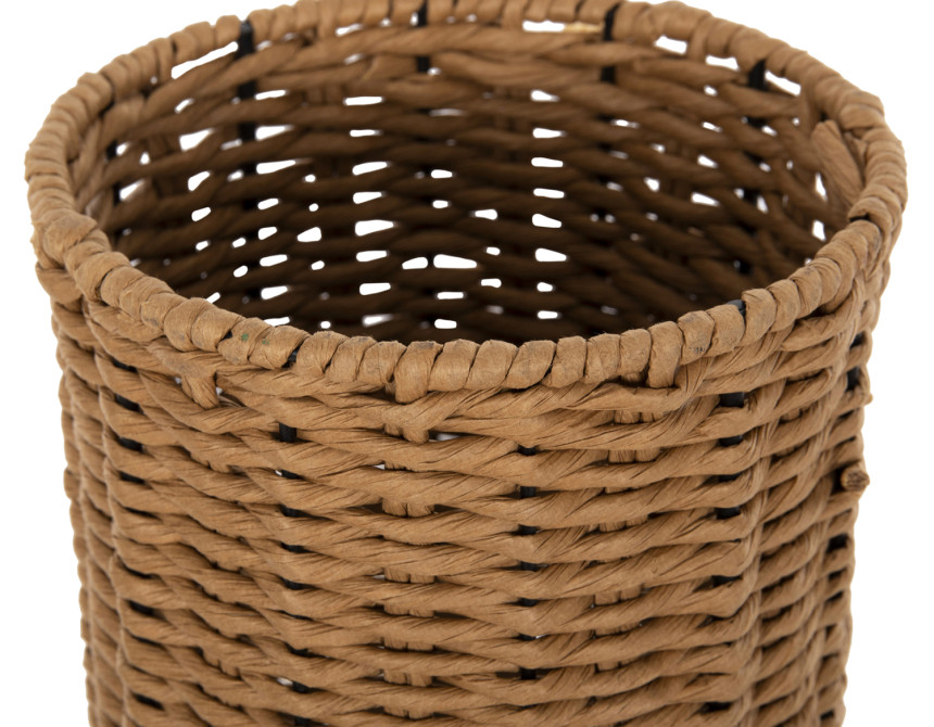 ΦΩΤΙΣΤΙΚΟ ΔΑΠΕΔΟΥ HM4342 ΜΕΤΑΛΛΟ-PAPER ROPE ΣΕ ΜΠΕΖ ΑΜΜΟΥ-ΜΑΥΡΟ Φ20X120Υεκ.