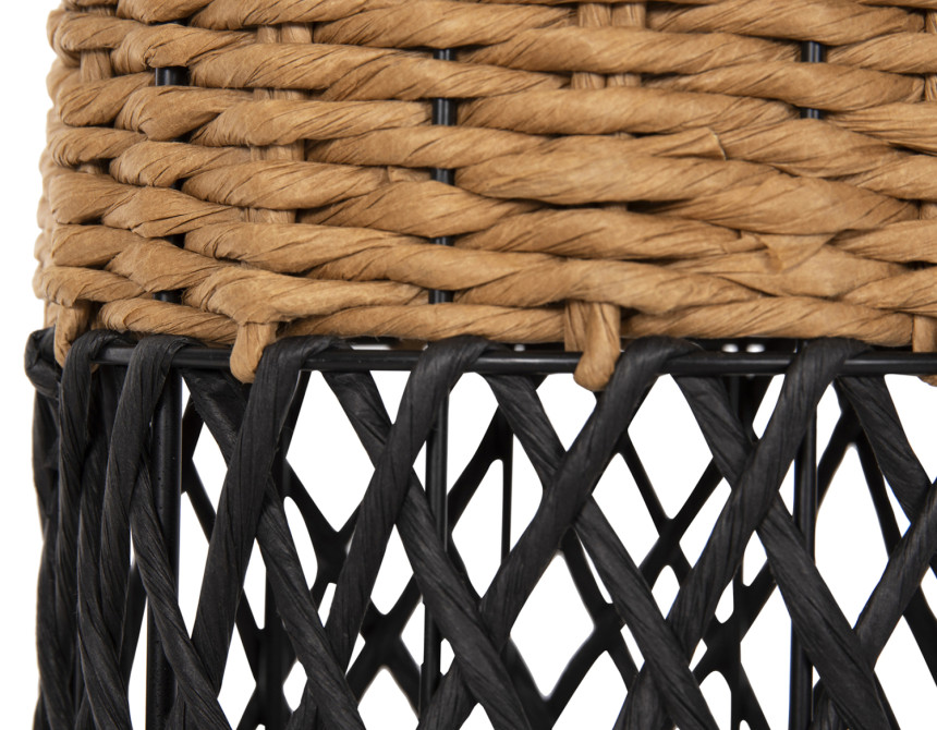ΦΩΤΙΣΤΙΚΟ ΔΑΠΕΔΟΥ HM4342 ΜΕΤΑΛΛΟ-PAPER ROPE ΣΕ ΜΠΕΖ ΑΜΜΟΥ-ΜΑΥΡΟ Φ20X120Υεκ.