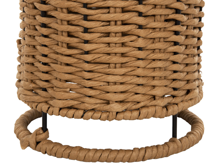ΦΩΤΙΣΤΙΚΟ ΔΑΠΕΔΟΥ HM4342 ΜΕΤΑΛΛΟ-PAPER ROPE ΣΕ ΜΠΕΖ ΑΜΜΟΥ-ΜΑΥΡΟ Φ20X120Υεκ.