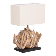 ΕΠΙΤΡΑΠΕΖΙΟ ΟΡΘΟΓΩΝΙΟ ΦΩΤΙΣΤΙΚΟ TWIGGY HM4424 DRIFTWOOD & ΛΕΥΚΟ ΚΑΠΕΛΟ 35x14x50Υεκ.