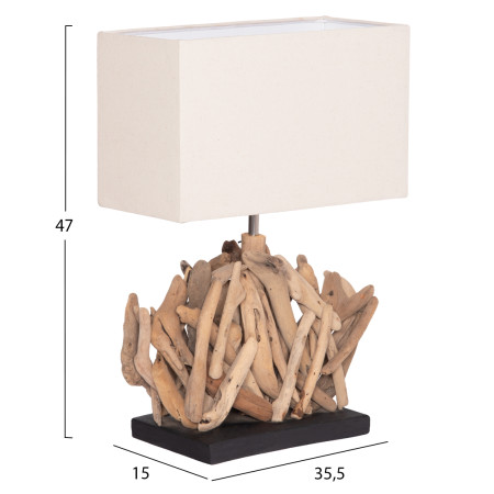 ΕΠΙΤΡΑΠΕΖΙΟ ΟΡΘΟΓΩΝΙΟ ΦΩΤΙΣΤΙΚΟ TWIGGY HM4424 DRIFTWOOD & ΛΕΥΚΟ ΚΑΠΕΛΟ 35x14x50Υεκ.