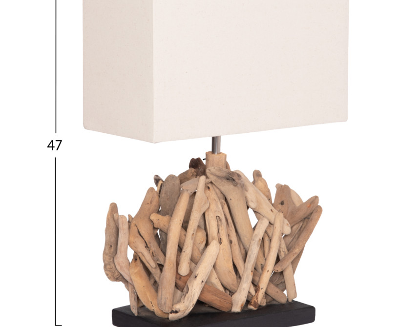 ΕΠΙΤΡΑΠΕΖΙΟ ΟΡΘΟΓΩΝΙΟ ΦΩΤΙΣΤΙΚΟ TWIGGY HM4424 DRIFTWOOD & ΛΕΥΚΟ ΚΑΠΕΛΟ 35x14x50Υεκ.