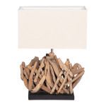 ΕΠΙΤΡΑΠΕΖΙΟ ΟΡΘΟΓΩΝΙΟ ΦΩΤΙΣΤΙΚΟ TWIGGY HM4424 DRIFTWOOD & ΛΕΥΚΟ ΚΑΠΕΛΟ 35x14x50Υεκ.