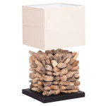 ΕΠΙΤΡΑΠΕΖΙΟ ΦΩΤΙΣΤΙΚΟ ΣΧΗΜΑ ΚΥΒΟΥ TWIGGY HM4425 DRIFTWOOD & ΛΕΥΚΟ ΚΑΠΕΛΟ 24x24x46Υεκ