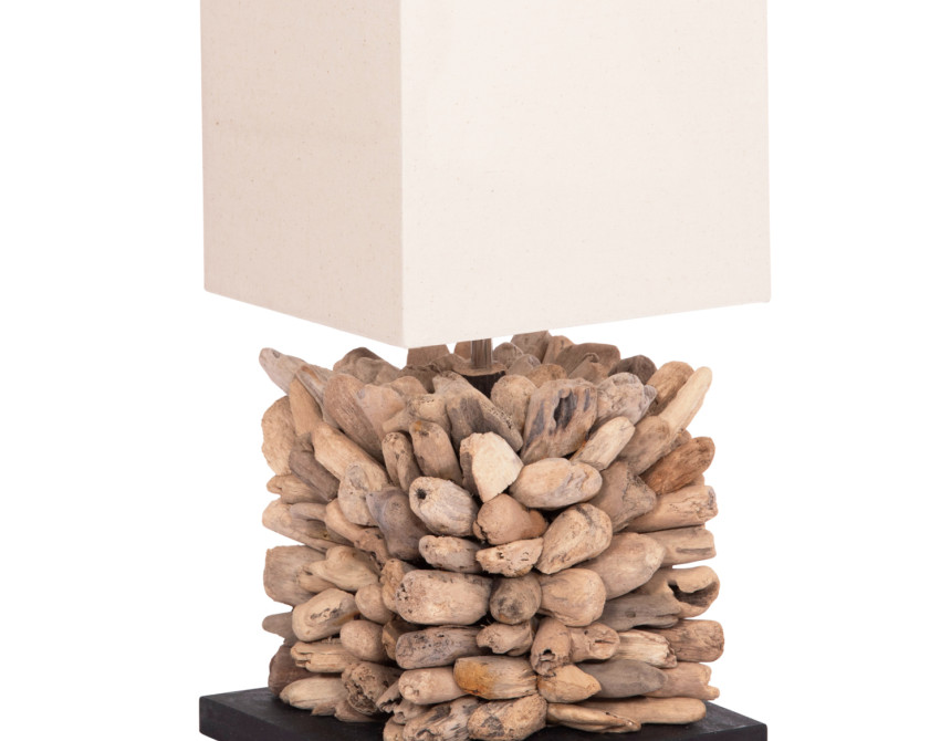 ΕΠΙΤΡΑΠΕΖΙΟ ΦΩΤΙΣΤΙΚΟ ΣΧΗΜΑ ΚΥΒΟΥ TWIGGY HM4425 DRIFTWOOD & ΛΕΥΚΟ ΚΑΠΕΛΟ 24x24x46Υεκ