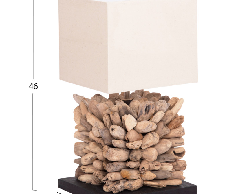ΕΠΙΤΡΑΠΕΖΙΟ ΦΩΤΙΣΤΙΚΟ ΣΧΗΜΑ ΚΥΒΟΥ TWIGGY HM4425 DRIFTWOOD & ΛΕΥΚΟ ΚΑΠΕΛΟ 24x24x46Υεκ