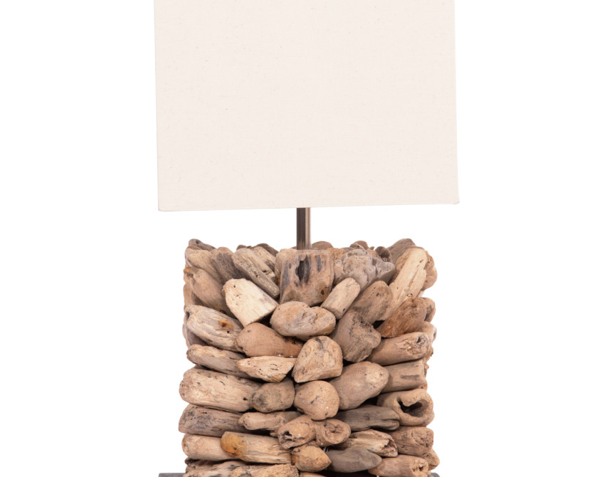 ΕΠΙΤΡΑΠΕΖΙΟ ΦΩΤΙΣΤΙΚΟ ΣΧΗΜΑ ΚΥΒΟΥ TWIGGY HM4425 DRIFTWOOD & ΛΕΥΚΟ ΚΑΠΕΛΟ 24x24x46Υεκ