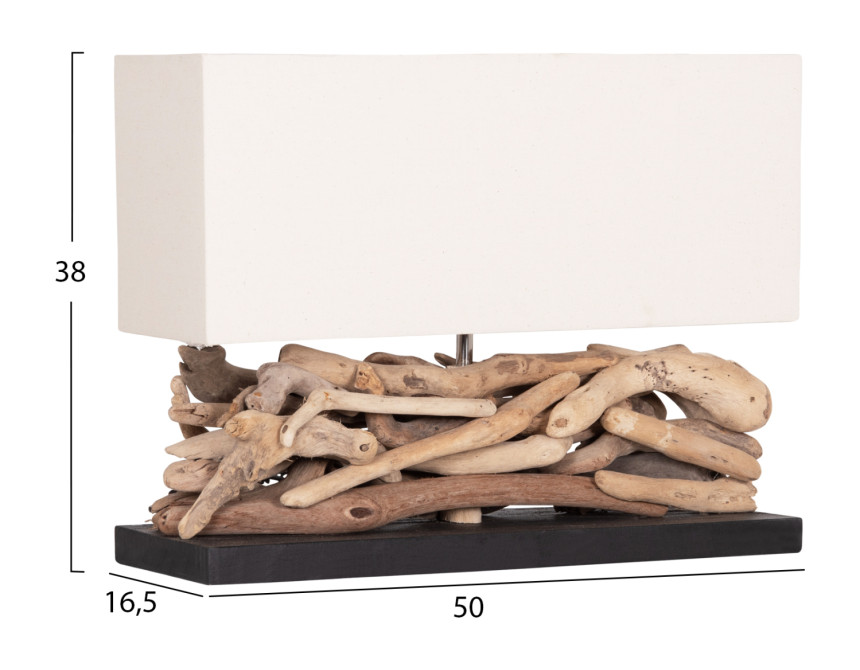 ΕΠΙΤΡΑΠΕΖΙΟ ΟΡΘΟΓΩΝΙΟ ΦΩΤΙΣΤΙΚΟ TWIGGY HM4432 DRIFTWOOD & ΛΕΥΚΟ ΚΑΠΕΛΟ 50x16,5x38Υεκ.