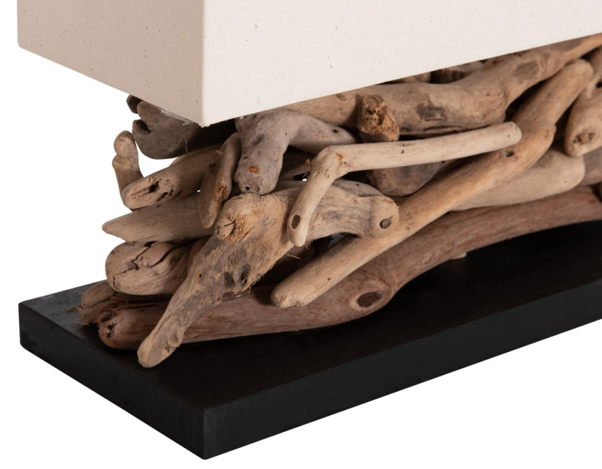 ΕΠΙΤΡΑΠΕΖΙΟ ΟΡΘΟΓΩΝΙΟ ΦΩΤΙΣΤΙΚΟ TWIGGY HM4432 DRIFTWOOD & ΛΕΥΚΟ ΚΑΠΕΛΟ 50x16,5x38Υεκ.