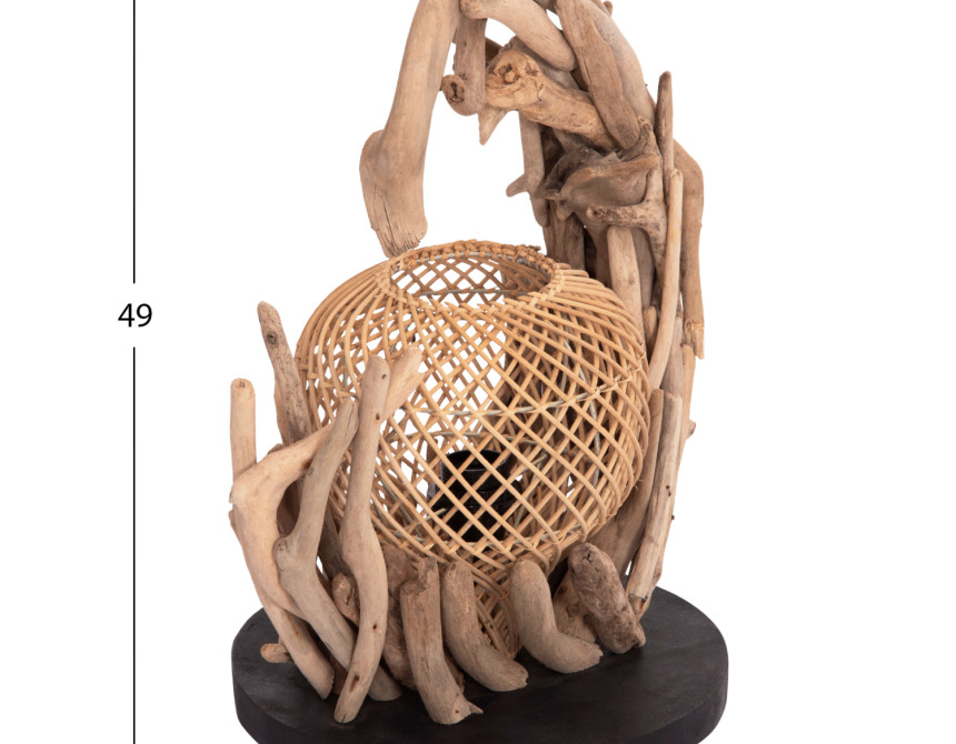 ΕΠΙΤΡΑΠΕΖΙΟ ΔΙΑΚΟΣΜΗΤΙΚΟ ΦΩΤΙΣΤΙΚΟ ASHIN HM4438 DRIFTWOOD--RATTAN 30x30x49Υεκ.