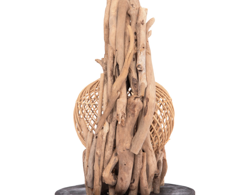 ΕΠΙΤΡΑΠΕΖΙΟ ΔΙΑΚΟΣΜΗΤΙΚΟ ΦΩΤΙΣΤΙΚΟ ASHIN HM4438 DRIFTWOOD--RATTAN 30x30x49Υεκ.
