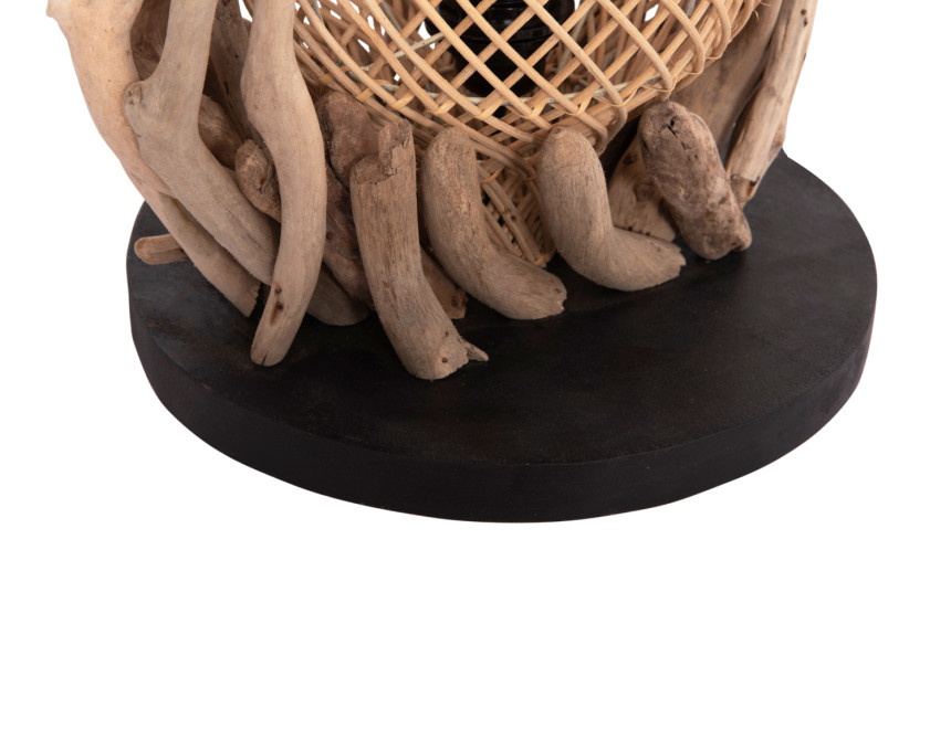 ΕΠΙΤΡΑΠΕΖΙΟ ΔΙΑΚΟΣΜΗΤΙΚΟ ΦΩΤΙΣΤΙΚΟ ASHIN HM4438 DRIFTWOOD--RATTAN 30x30x49Υεκ.