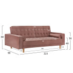 ΚΑΝΑΠΕΣ ΚΡΕΒΑΤΙ SALVADOR HM3150.12 ΒΕΛΟΥΔΟ ΣΑΠΙΟ ΜΗΛΟ  223X90X80Y εκ.