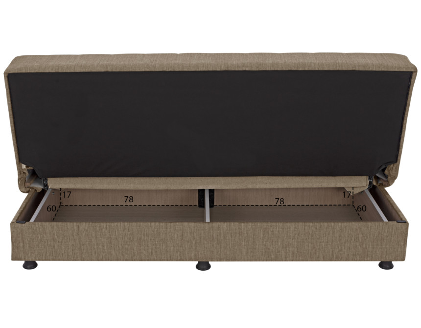 ΚΑΝΑΠΕΣ ΚΡΕΒΑΤΙ ANDRI ΤΡΙΘΕΣΙΟΣ ΚΑΦΕ HM3239.02 180x72x77Υ εκ.