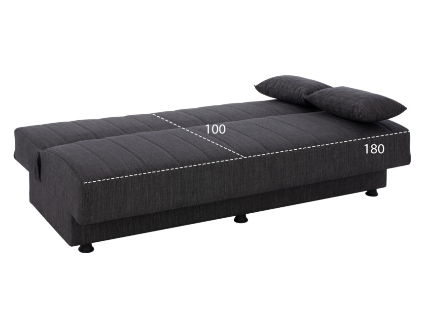 ΚΑΝΑΠΕΣ ΚΡΕΒΑΤΙ ΤΡΙΘΕΣΙΟΣ ΓΚΡΙ HM3239.03 180x72x77 εκ.