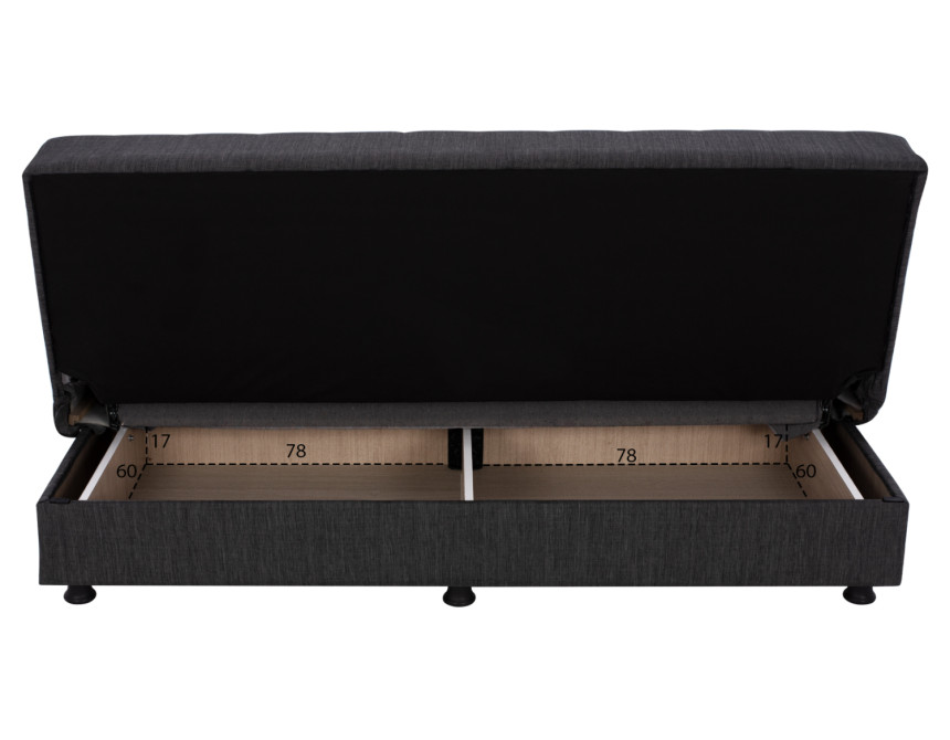 ΚΑΝΑΠΕΣ ΚΡΕΒΑΤΙ ΤΡΙΘΕΣΙΟΣ ΓΚΡΙ HM3239.03 180x72x77 εκ.