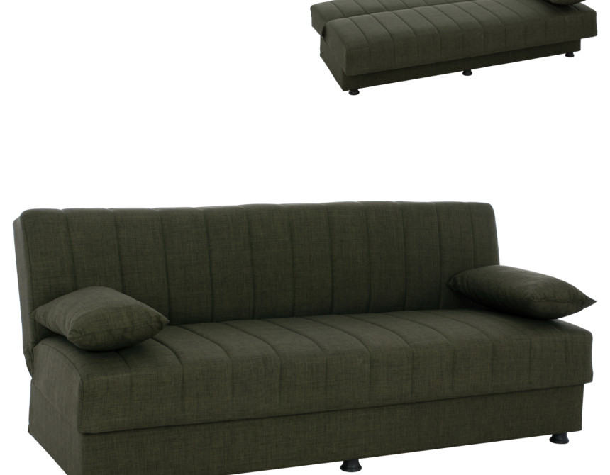 ΚΑΝΑΠΕΣ ΚΡΕΒΑΤΙ ANDRI ΤΡΙΘΕΣΙΟΣ DARK OLIVE HM3239.05 180x72x77 εκ.