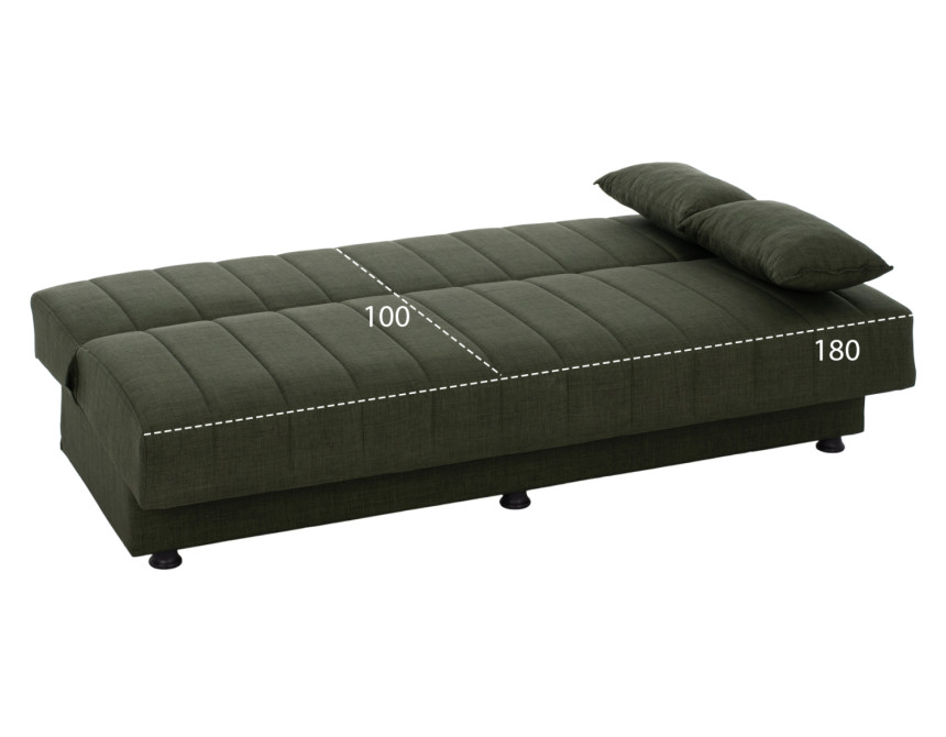 ΚΑΝΑΠΕΣ ΚΡΕΒΑΤΙ ANDRI ΤΡΙΘΕΣΙΟΣ DARK OLIVE HM3239.05 180x72x77 εκ.