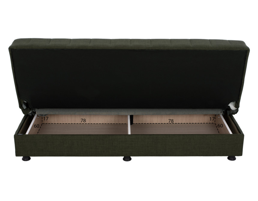 ΚΑΝΑΠΕΣ ΚΡΕΒΑΤΙ ANDRI ΤΡΙΘΕΣΙΟΣ DARK OLIVE HM3239.05 180x72x77 εκ.