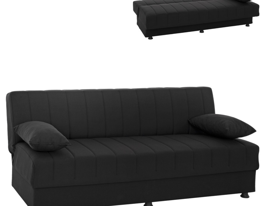 ΚΑΝΑΠΕΣ ΚΡΕΒΑΤΙ ANDRI ΤΡΙΘΕΣΙΟΣ ΜΑΥΡΟΣ HM3239.01 180x72x77 εκ.