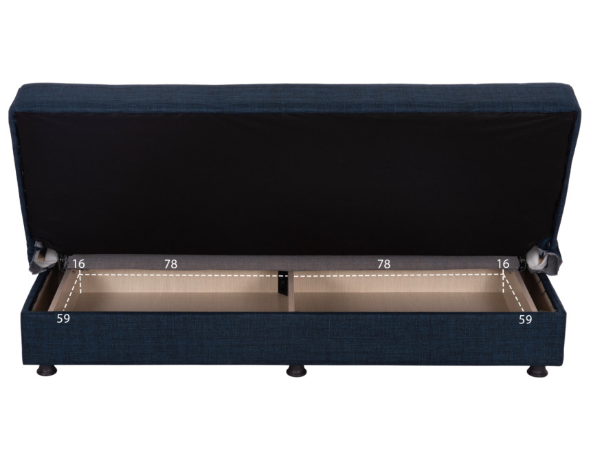ΚΑΝΑΠΕΣ ΚΡΕΒΑΤΙ ANDRI ΤΡΙΘΕΣΙΟΣ ΜΠΛΕ HM3239.07 180x72x77Y εκ.