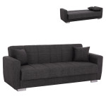 ΚΑΝΑΠΕΣ ΚΡΕΒΑΤΙ POLYA ΤΡΙΘΕΣΙΟΣ HM3240.03 ΓΚΡΙ 215x80x77Υ εκ.