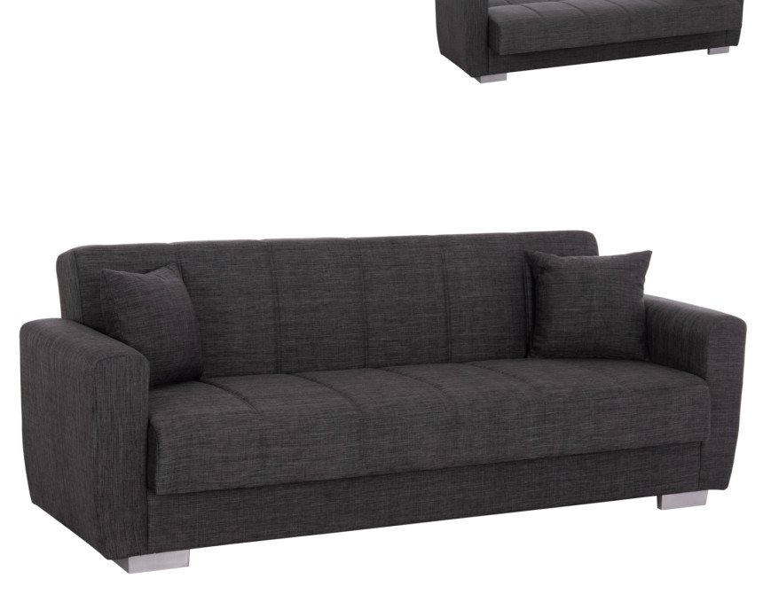 ΚΑΝΑΠΕΣ ΚΡΕΒΑΤΙ POLYA ΤΡΙΘΕΣΙΟΣ HM3240.03 ΓΚΡΙ 215x80x77Υ εκ.