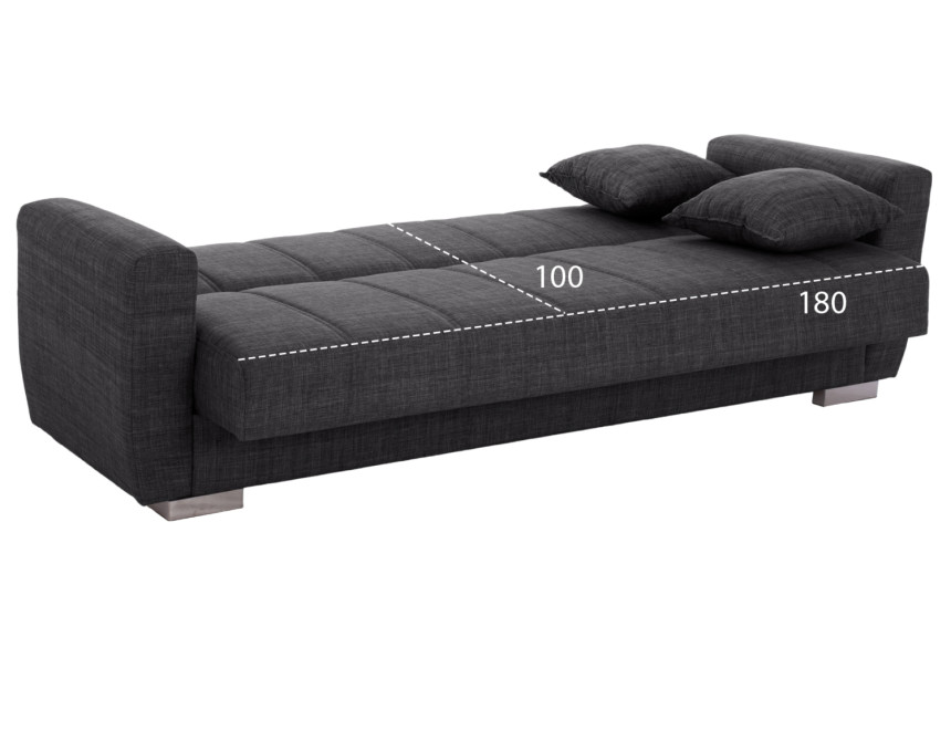 ΚΑΝΑΠΕΣ ΚΡΕΒΑΤΙ POLYA ΤΡΙΘΕΣΙΟΣ HM3240.03 ΓΚΡΙ 215x80x77Υ εκ.