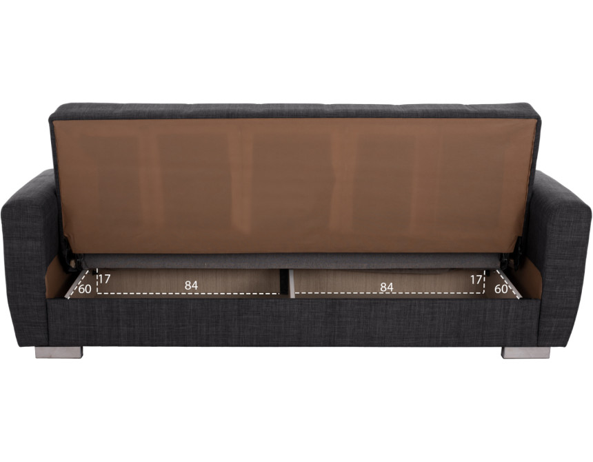 ΚΑΝΑΠΕΣ ΚΡΕΒΑΤΙ POLYA ΤΡΙΘΕΣΙΟΣ HM3240.03 ΓΚΡΙ 215x80x77Υ εκ.