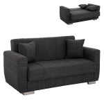 ΚΑΝΑΠΕΣ ΚΡΕΒΑΤΙ POLYA ΔΙΘΕΣΙΟΣ ΓΚΡΙ HM3241.03 150x84x88 εκ.
