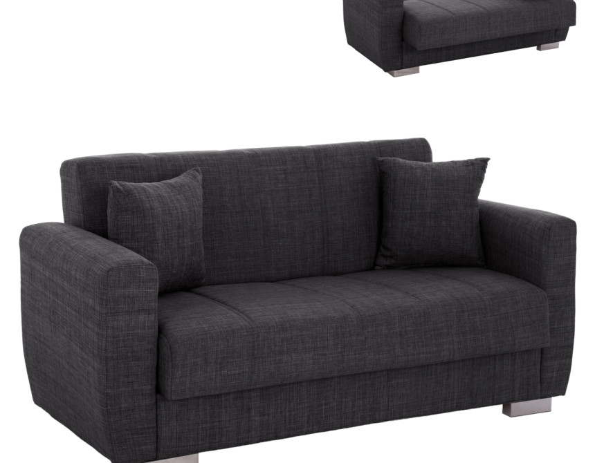 ΚΑΝΑΠΕΣ ΚΡΕΒΑΤΙ POLYA ΔΙΘΕΣΙΟΣ ΓΚΡΙ HM3241.03 150x84x88 εκ.